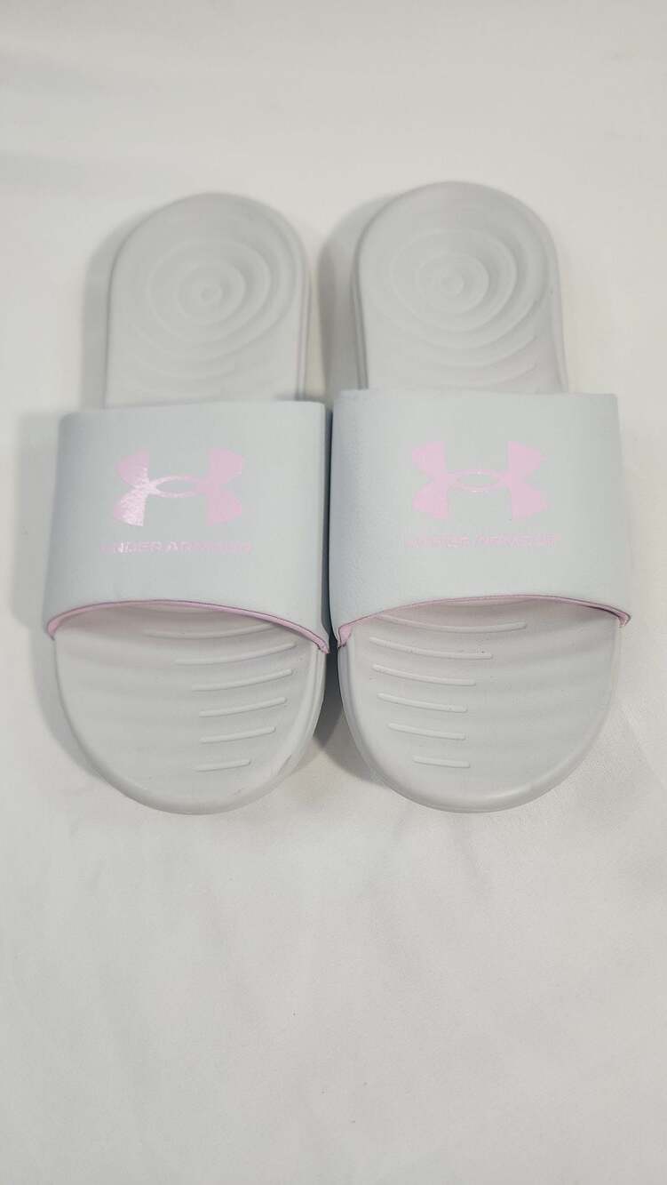 Under Armour Ansa Fixed Slides Halo Gray Pink Women's Size 11